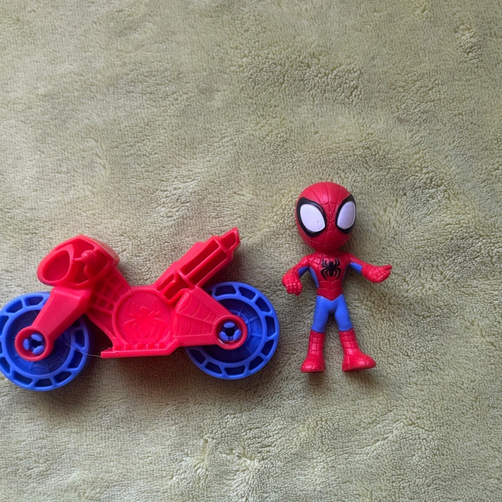 Marvel Spider-Man Red and Blue Figure with Bike